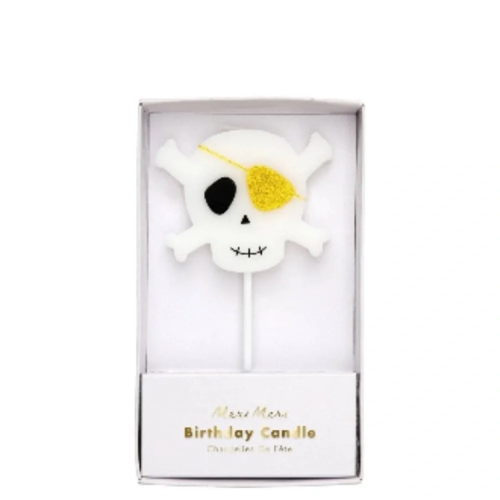 Meri Meri Skull Candle - White and Gold
